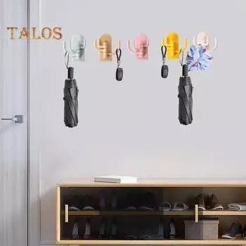 Вешалка с крючком, многофункциональная, не оставляющая следов, удобная вешалка для ключей с 3 крючками, кухонный органайзер, аксессуары для ванной комнаты розовый