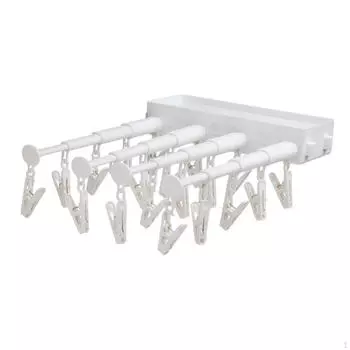 Вешалка с зажимами и капельницами Сушилка для одежды 20 зажимов Настенная подвеска Стабильный носок белый