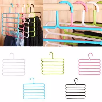 Вешалки для брюк Нескользящие вешалки для экономии места Вешалки для одежды из нержавеющей стали Органайзер для шкафа One Size синий