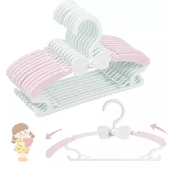 Вешалки для детской одежды, регулируемые детские вешалки 11-14,5 дюймов для гардероба новорожденных, вешалка для брюк для малышей, вешалка для детской одежды для мальчиков и девочек 10 Pack