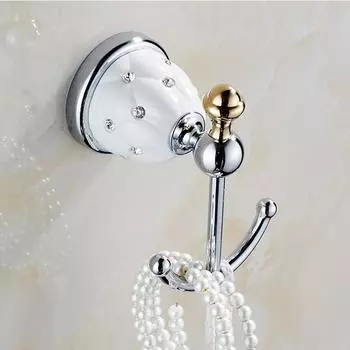 Вешалки для халатов, хромированные крючки для полотенец в ванной, вешалки для одежды, серебристая отделка, вешалки для одежды, фурнитура для ванной, украшение для дома 5201 золотистый