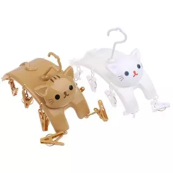 Вешалки для кошек с 10 прищепками для одежды, зажимы для белья для дома и улицы, многофункциональная сушилка для хранения белый