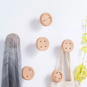 Вешалки для одежды в деревенском стиле, настенные деревянные, изысканные, изысканные, с круглыми пуговицами, крючки для хранения для гостиной A