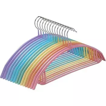 Вешалки для одежды, вешалки для свитеров без выступа на плечиках, прочные вешалки для пальто, нескользящие металлические вешалки с ПВХ-покрытием для свитеров, костюмов, платьев, курток Pack of 5 белый
