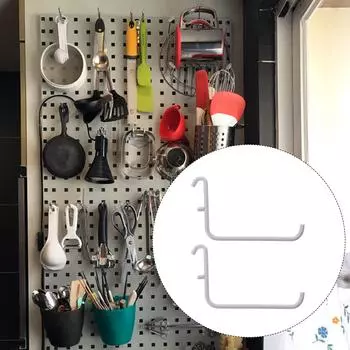 Вешалки для перфорированной доски Кронштейны для перфорированной доски Сверхпрочная полка для одежды Крючок для настольной подставки белый