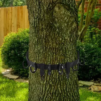 Вешалки для снаряжения с ремешком Treestand, держатель для аксессуаров с несколькими крючками для использования на открытом воздухе чёрный