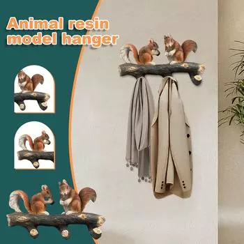 Вешалки-модели животных из смолы, Настенные украшения для домашнего фойе, Настенные подвесные украшения, Декоративные предметы One Size