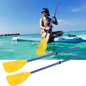 Весло для каяка, сверхмощный вал из алюминиевого сплава, гребное весло, телескопическое весло для водных видов спорта для каякинга, гребли на каноэ синий/жёлтый