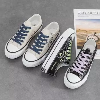 Весна 2021 года, новые низкие парусиновые туфли на плоской подошве, женские универсальные повседневные милые прогулочные туфли с медведем 35 фиолетовый/чёрный