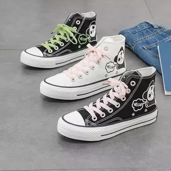 Весна 2021, новые парусиновые туфли с высоким берцем, женские дышащие прогулочные туфли с плоской подошвой 35 белый