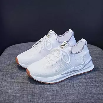 Весна 2022 Новые дышащие сетчатые кроссовки женские повседневные спортивные теннисные туфли для бега тренировочные туфли 35 белый