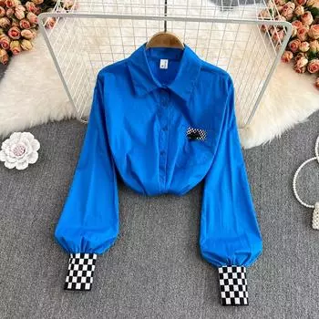 Весна 2022, новый шикарный топ, женский дизайн, повседневная белая рубашка средней длины с длинными рукавами и нерегулярным стилем «Чувство меньшинства»