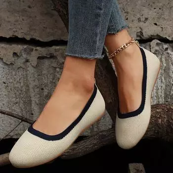 Весна 2023, новая женская дышащая женская обувь с острым носком и плоской подошвой, универсальная одношаговая обувь 36