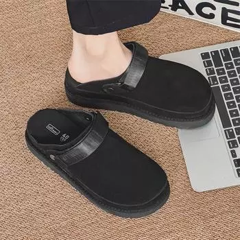 Весна 2024 г., полутапочки из натуральной кожи для пар — мягкая подошва, дышащие, повседневные, закрытый носок 35 хаки