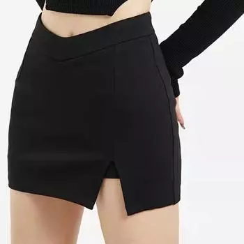 Весна 2024 г. Женская мини-юбка А-силуэта с V-образным вырезом и высокой талией XS