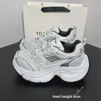 Весна 2024 г., женские кроссовки 10XL на толстой подошве, увеличивающие рост, в цвете Color Match — повседневные универсальные кроссовки для пар Size 39