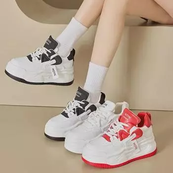 Весна 2024 г. Женские повседневные туфли Panda White Dad на толстой подошве с внутренней отделкой 37 красный