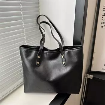 Весна 2024 года, корейская версия новой женской сумки, вместительная сумка для поездок на работу, однотонная простая сумка через плечо, иностранная сумка для отдыха белый