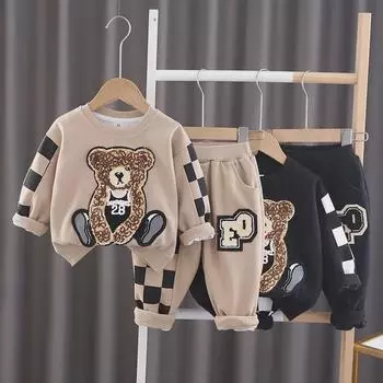 Весна 2024 года, модный детский костюм-двойка для мальчиков 110 cm