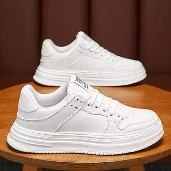 Весна 2024 года, мужская обувь, новая дышащая обувь, мужская корейская версия, белые туфли на платформе, спортивная и любительская обувь, модная обувь 39