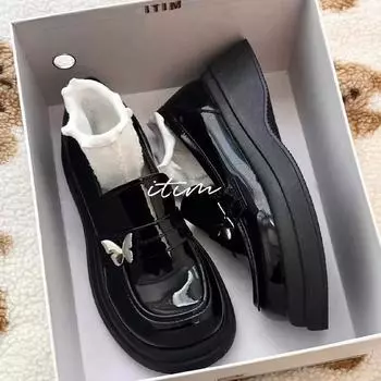 Весна 2024 года, новые модные универсальные туфли с металлическими бабочками в стиле ретро 35