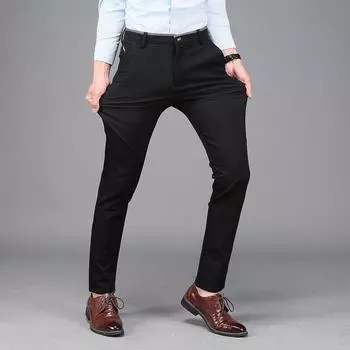 Весна 2024 года, новые мужские деловые повседневные брюки в стиле вестерн, брюки с заниженной талией, эластичные брюки с четырьмя сторонами 28 синий