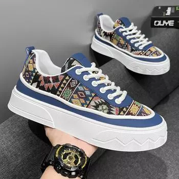 Весна 2024 года, новые мужские повседневные туфли на все времена года, модные дышащие нескользящие мужские кроссовки для мужчин, износостойкие, смешанные цвета 39