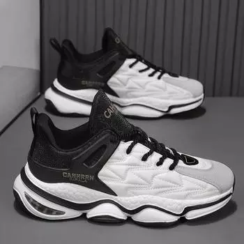 Весна 2024 года, новые мужские спортивные туфли, корейская версия модной студенческой обуви для отдыха и путешествий, прочная и удобная обувь для пап 39 белый