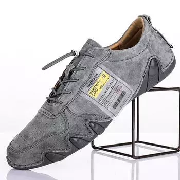 Весна 2024 года, новые мужские туфли Doudou, модный тренд, очень большой размер, мужская обувь Octopus, кроссовки, обувь для вождения 38 серый