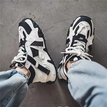 Весна 2024 года, новые мужские туфли на низкой платформе для пап, универсальные повседневные спортивные туфли для студентов, мужская обувь Douyin live 39