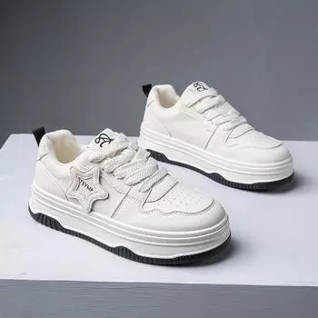 Весна 2024 года, новые популярные женские повседневные дышащие спортивные туфли на толстой подошве 35 чёрный