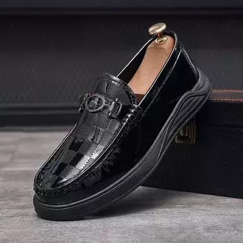 Весна 2024 года, новые повседневные туфли-одиночки, мужские британские мокасины с одной педалью, повседневные кожаные туфли на мягкой подошве 39