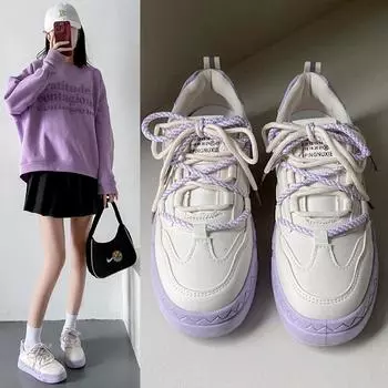 Весна 2024 года, новые универсальные популярные спортивные туфли для женщин, белые туфли на толстой подошве, женские туфли из вулканизированной стали 36 розовый
