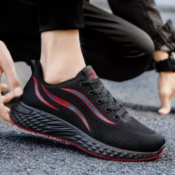 Весна 2024 года, новый тренд, повседневная обувь из дышащей ткани, мужская спортивная обувь, удобные кроссовки на шнуровке с мягкой подошвой и низким верхом 39