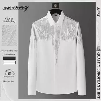 Весна 2024 года. Трендовые европейские мужские рубашки облегающего кроя без глажки