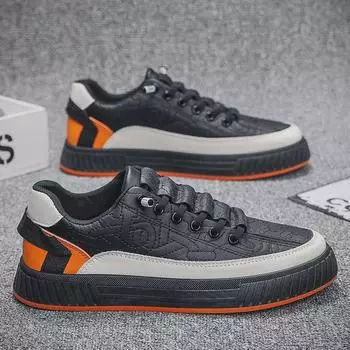 Весна 2024 Мужские повседневные белые кожаные туфли: Модные плоские спортивные кроссовки в стиле Форреста Гампа Size 43