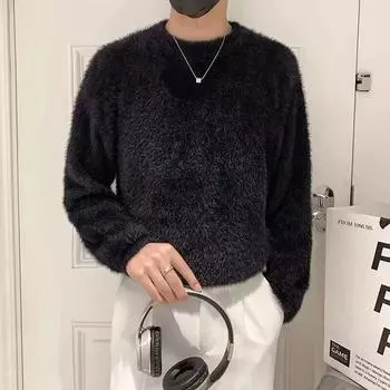 Весна 2024 мужской свитер пэчворк разных цветов приятная для кожи ткань модный универсальный топ повседневная рубашка с длинными рукавами M белый