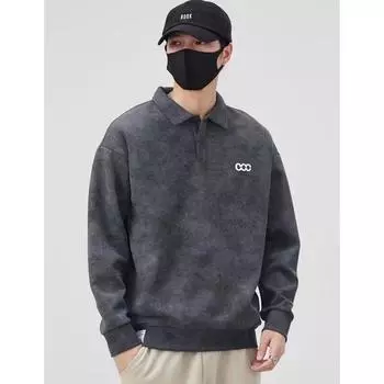 Весна 2024 мужской свитер пэчворк разных цветов приятная для кожи ткань модный универсальный топ повседневная рубашка с длинными рукавами M чёрный