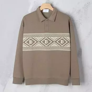 Весна 2024 мужской свитер пэчворк разных цветов приятная для кожи ткань модный универсальный топ повседневная рубашка с длинными рукавами M серый