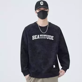 Весна 2024 мужской свитер пэчворк разных цветов приятная для кожи ткань модный универсальный топ повседневная рубашка с длинными рукавами M чёрный