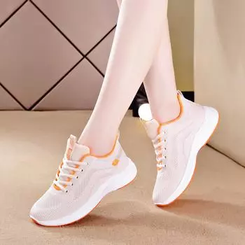 Весна 2025 Flyweave Дышащие студенческие трендовые модные спортивные кроссовки для бега - плоская подошва, мягкая подошва для танцев и фитнеса 35