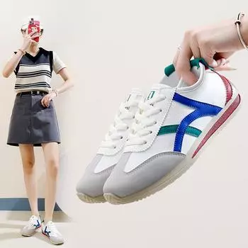 Весна 2025 г. Женские белые кроссовки на платформе в корейском стиле XT135 35 серебряный/белый