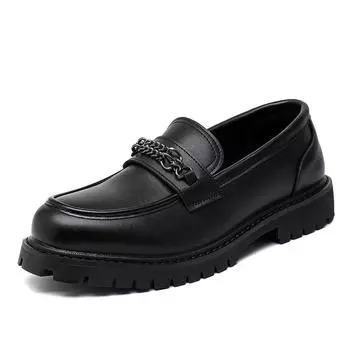 Весна 2025 года, мужская корейская версия британских ретро-туфель с круглым носком из кожи, мужская обувь Brock на платформе с одной педалью, кожаные туфли для парикмахеров 38