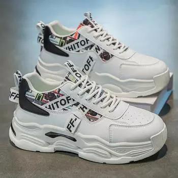 Весна 2025 года, мужская обувь, новые дышащие маленькие белые туфли, мужская модная универсальная спортивная обувь на платформе, повседневная обувь для папы, мужская 39