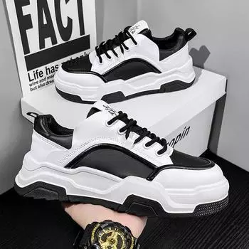 Весна 2025 года, мужская обувь, новые дышащие маленькие белые туфли, мужская мода, универсальная спортивная обувь на платформе, повседневная обувь для сноуборда, обувь для папы 39