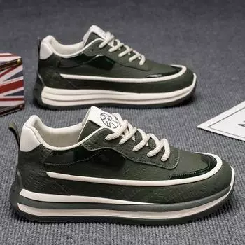 Весна 2025 года, мужская обувь, новые дышащие кожаные кроссовки, мужская трендовая универсальная платформа, повседневная модная обувь для папы 39