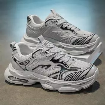 Весна 2025 года, мужская обувь, новые дышащие мужские сетчатые спортивные туфли, мужская трендовая универсальная повседневная обувь для папы 39