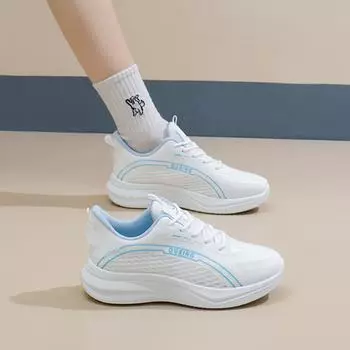 Весна 2025 года, новая корейская версия, дышащая женская обувь с плетеным ворсом, студенческая спортивная обувь для бега, женская повседневная обувь FZ6601 35