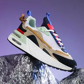 Весна 2025 года, новые большие размеры, легкие мужские кроссовки с двойной воздушной подушкой, повседневные мужские дышащие туфли для папы, модная толстая подошва 39