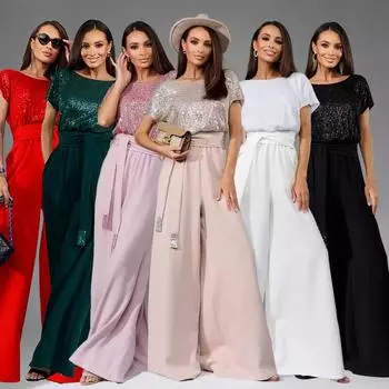 Весна 2025 года, новые цельные брюки-комбинезоны с короткими рукавами и пайетками S